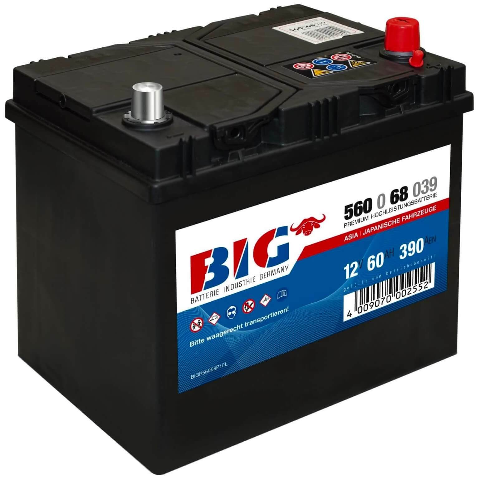 BIG Autobatterie ASIA 12V 60Ah Japan 56068
