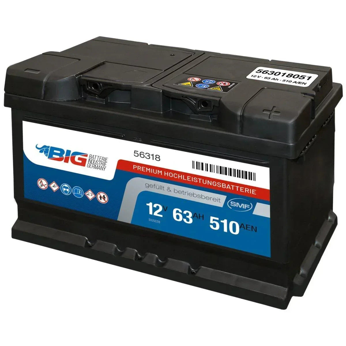 BIG Premium 56318 12V 63Ah 510A/EN Autobatterie