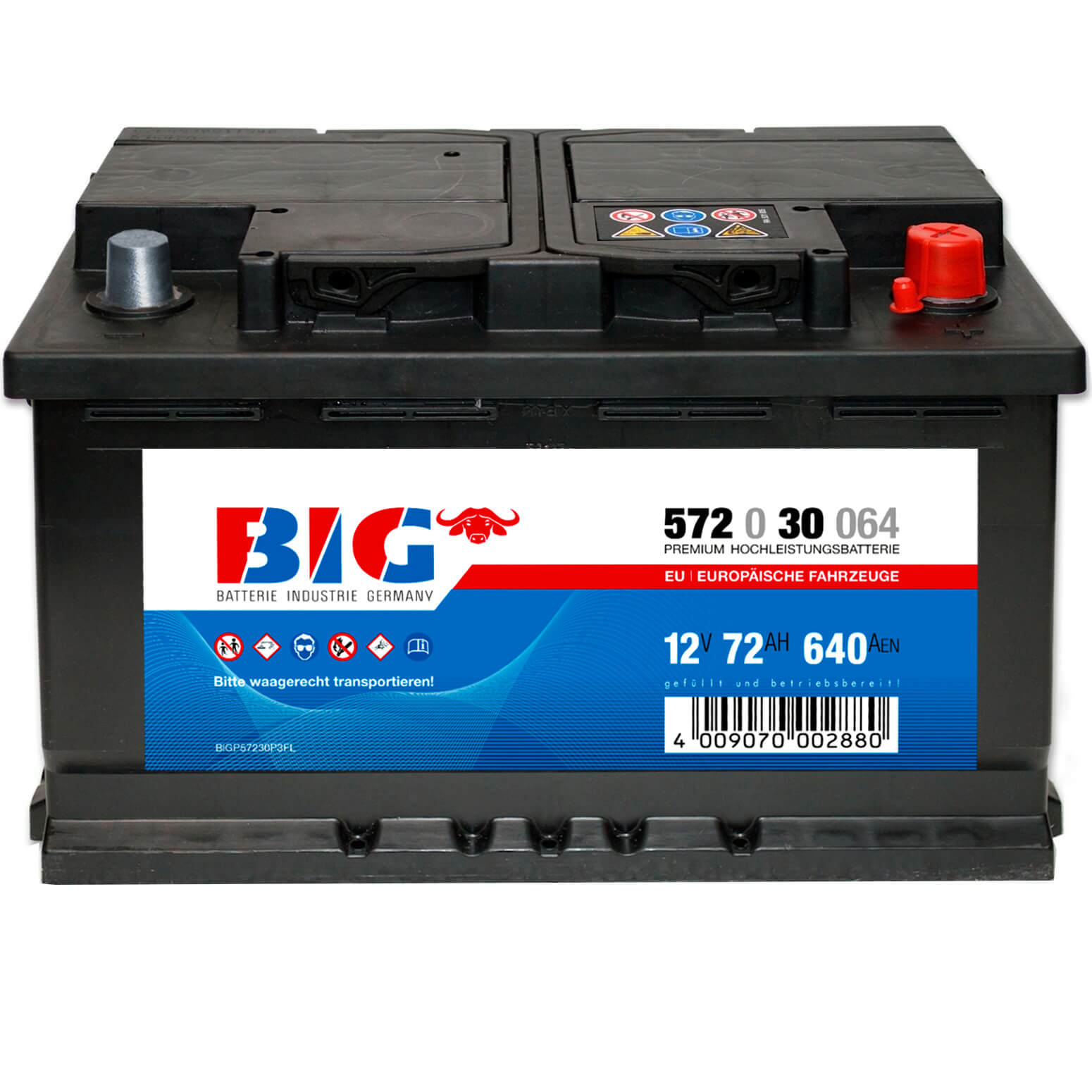 BIG Autobatterie 12V 72Ah DIN 57230