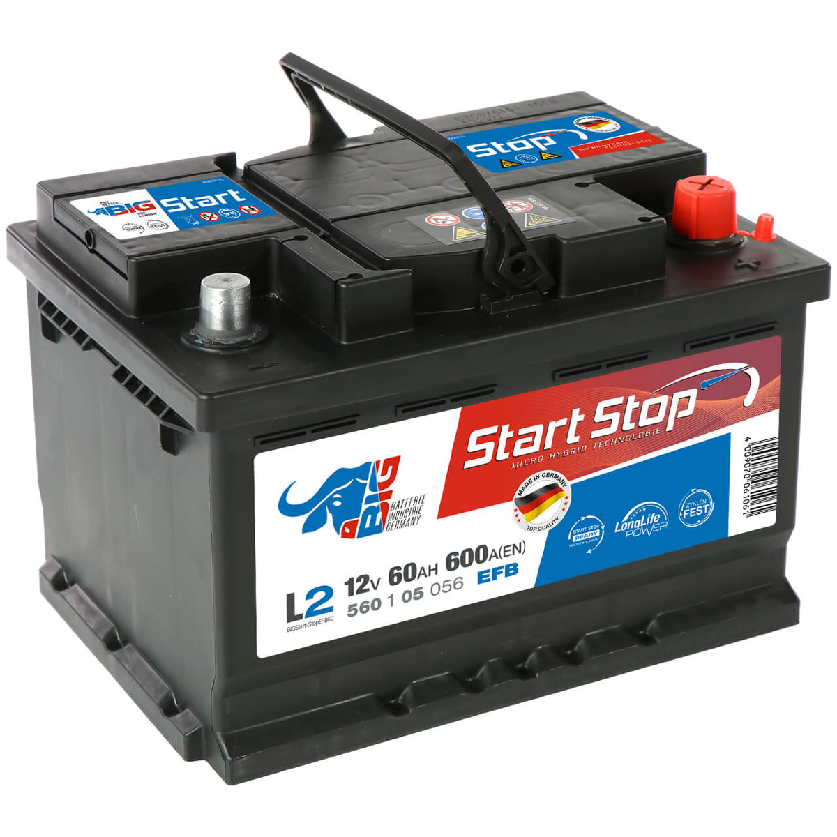 BIG Start-Stop EFB 12V 60Ah 600A/EN Autobatterie