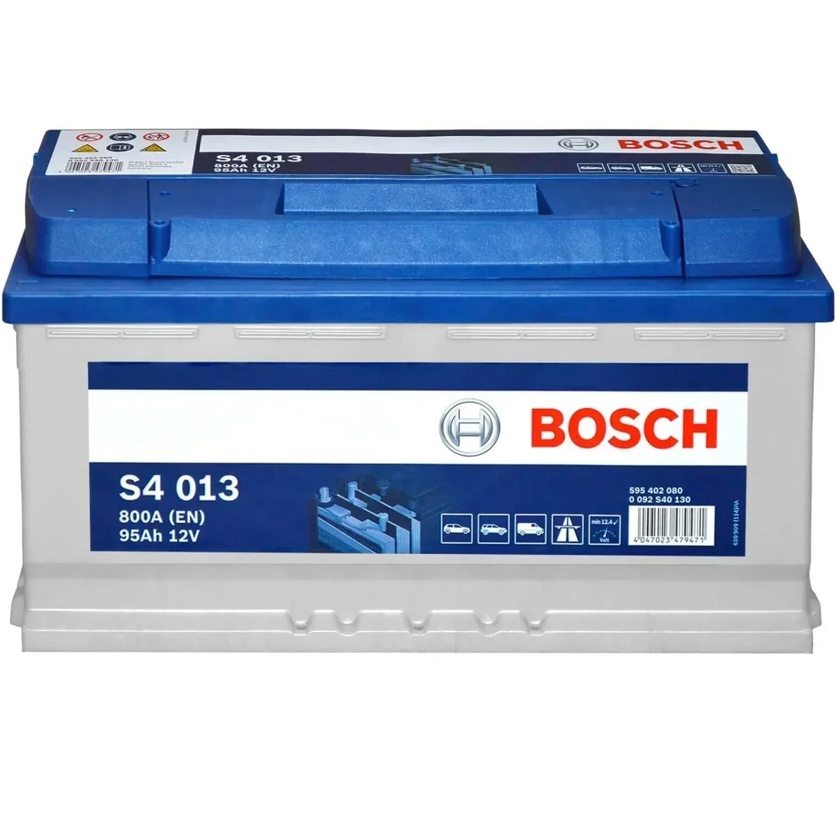 Autobatterie BOSCH S4013 12V 95Ah Front