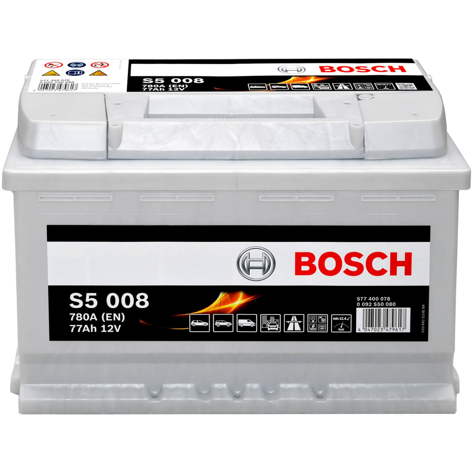 Autobatterie Bosch 12V 77Ah S5008 Batterie 0092S50080