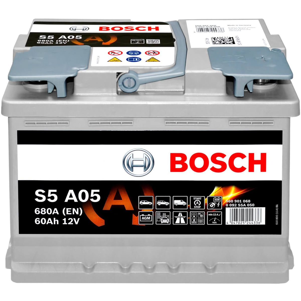 Bosch S5A05 AGM 12V 60Ah 680A/EN