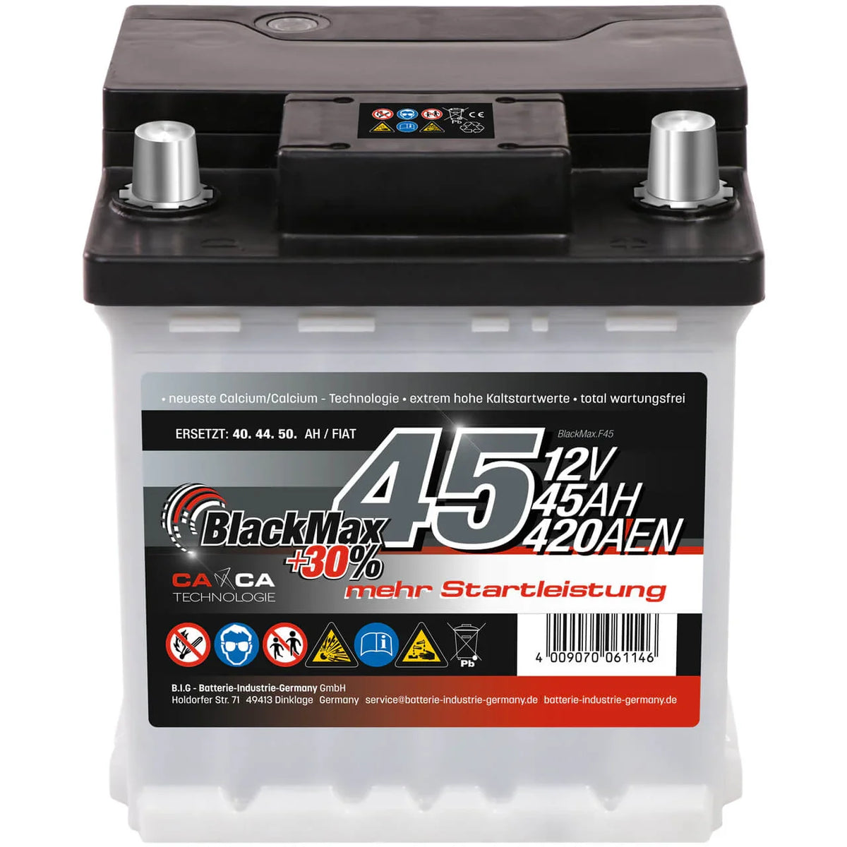 BlackMax +30% 12V 45Ah 420A/EN Autobatterie