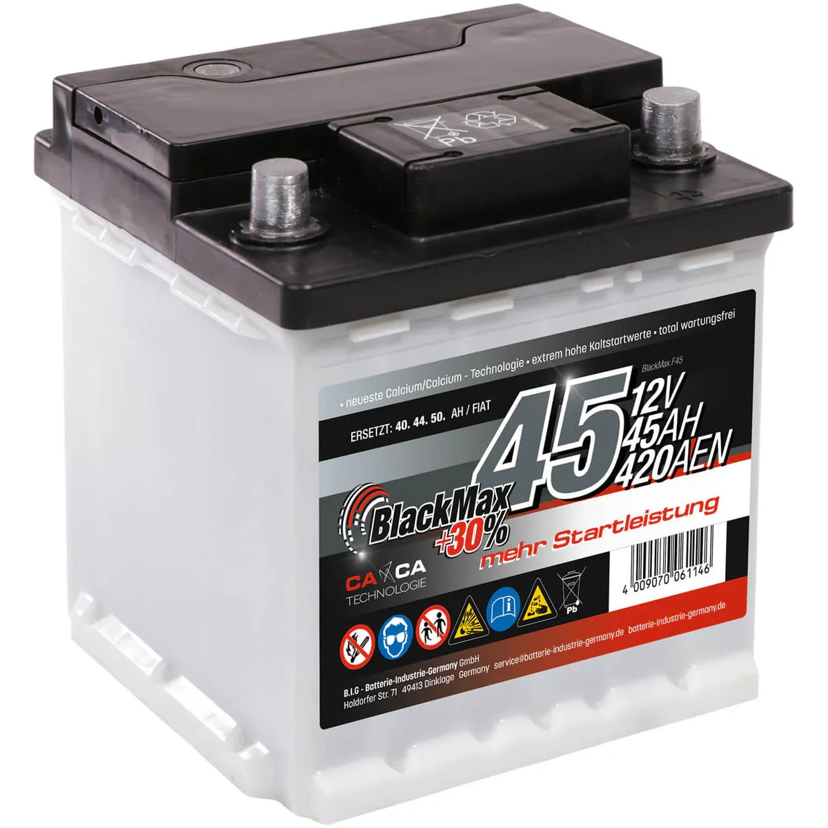 BlackMax +30% 12V 45Ah 420A/EN Autobatterie
