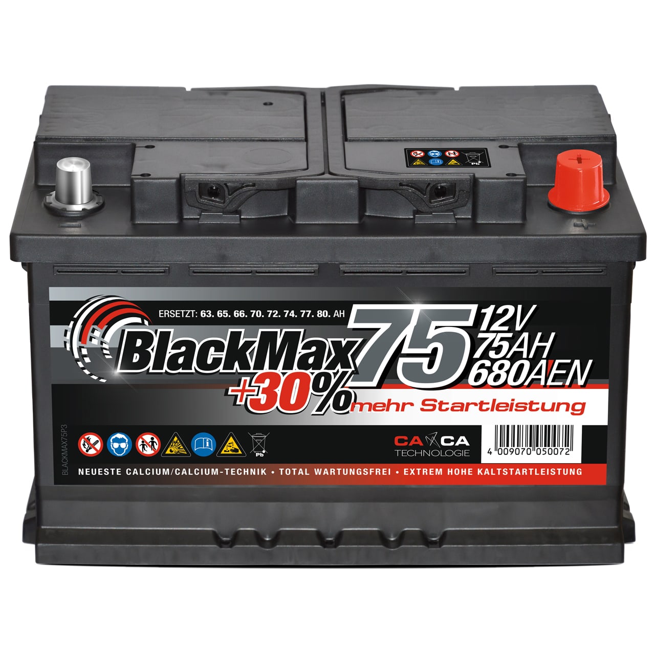 BlackMax +30 Starterbatterie 12V 75Ah 680A/EN für PKW