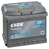Autobatterie Exide Premium Carbon Boost 2.0 EA472 12V 47Ah Seite links