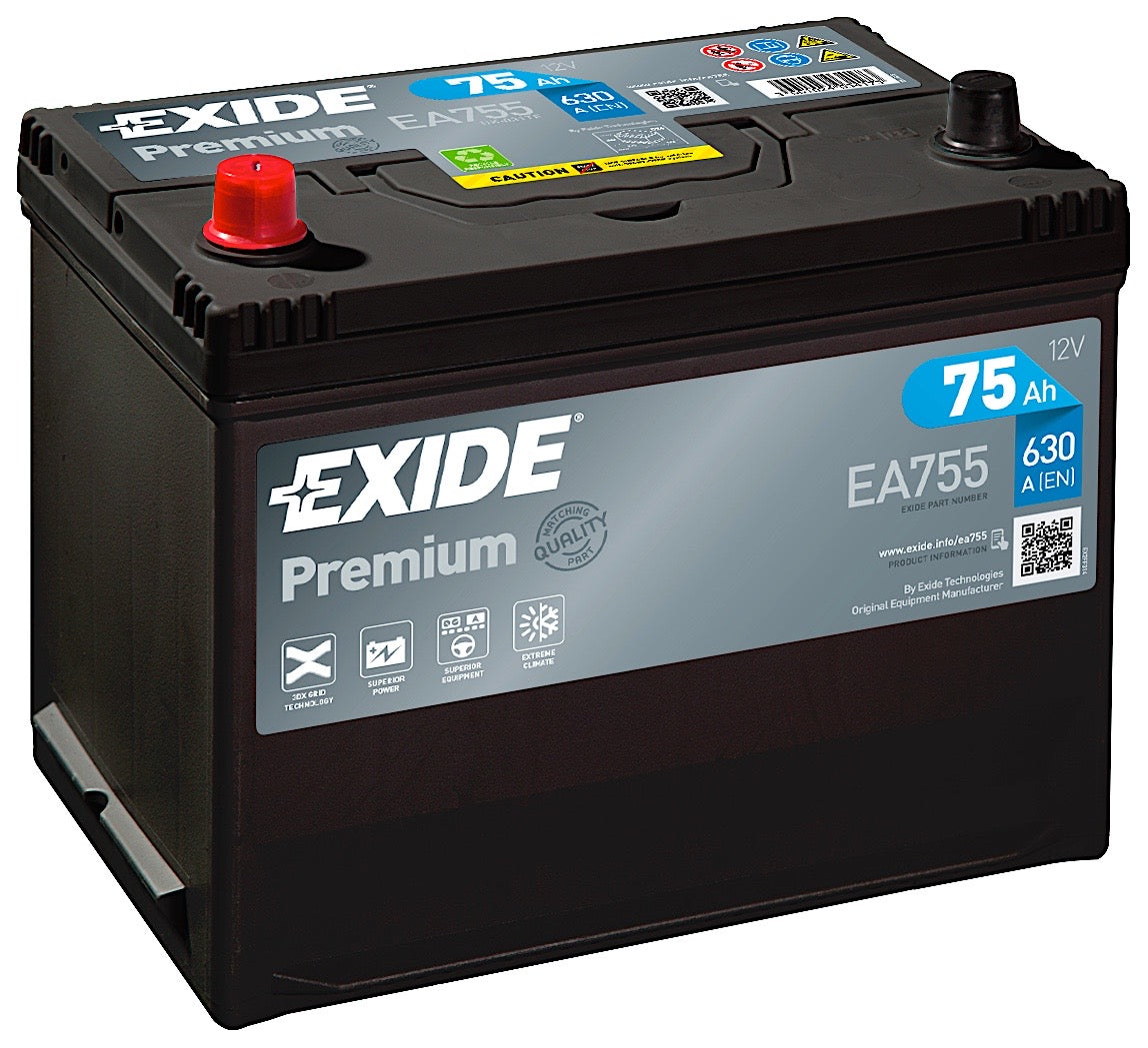 Exide Premium Carbon Boost EA755 12V 75Ah 630A/EN