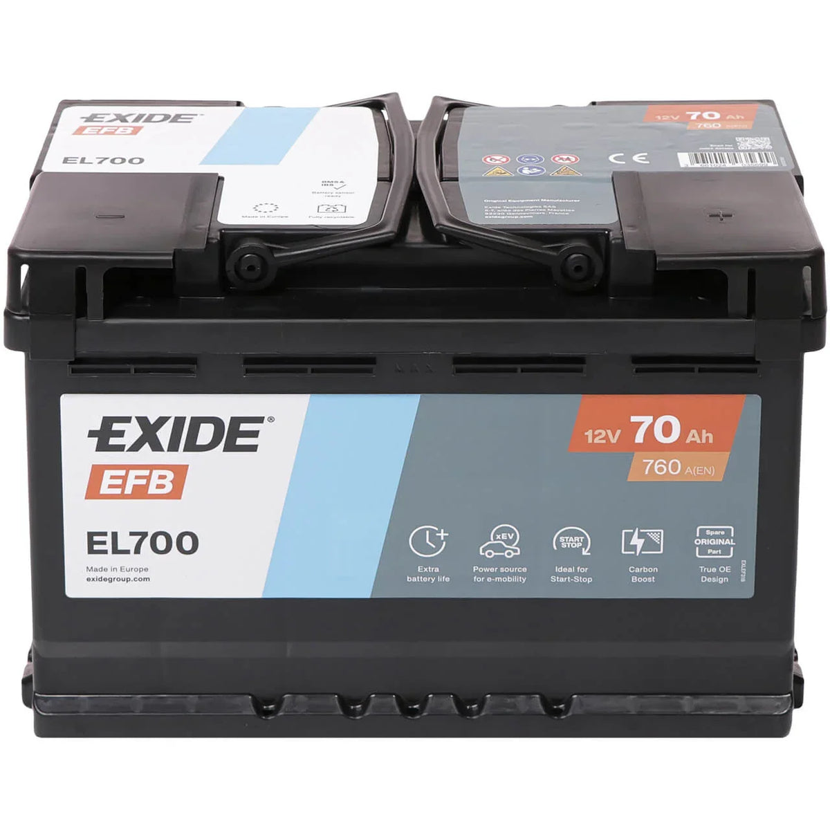 Exide Start-Stop EL700 EFB 12V 70Ah 760A/EN Autobatterie