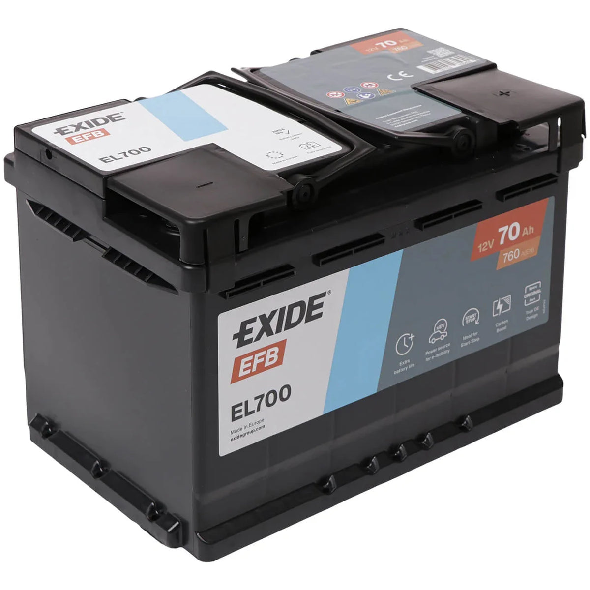 Exide Start-Stop EL700 EFB 12V 70Ah 760A/EN Autobatterie