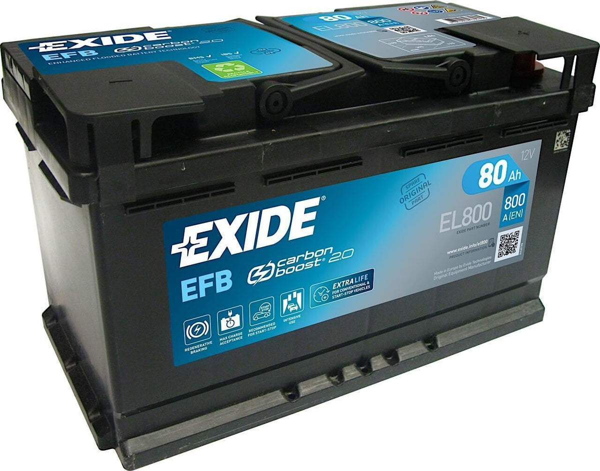 Autobatterie Exide Carbon Boost 2.0 EFB EL800 12V 80Ah Seite links