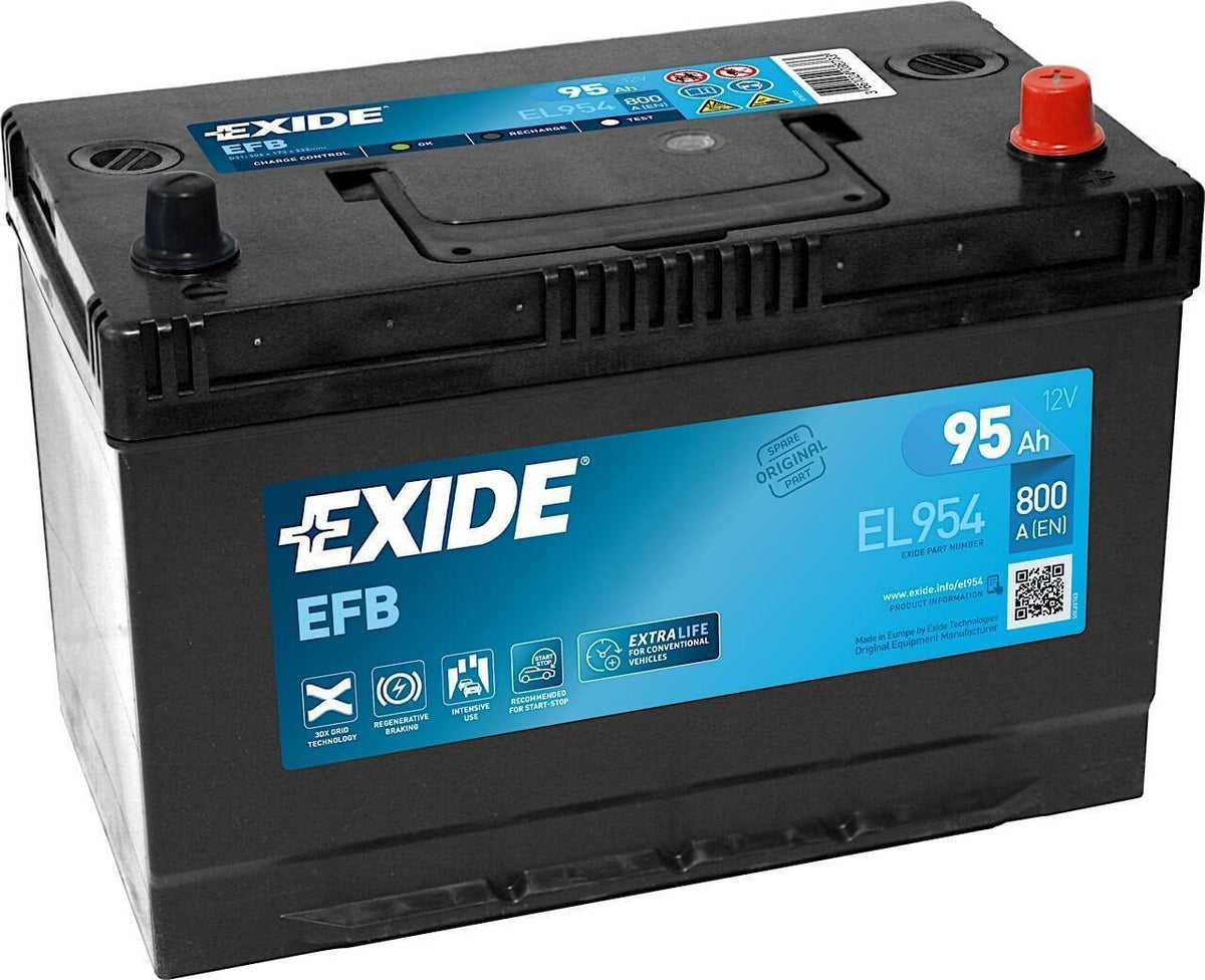 Autobatterie Exide Carbon Boost 2.0 EFB EL954 12V 95Ah Seite links