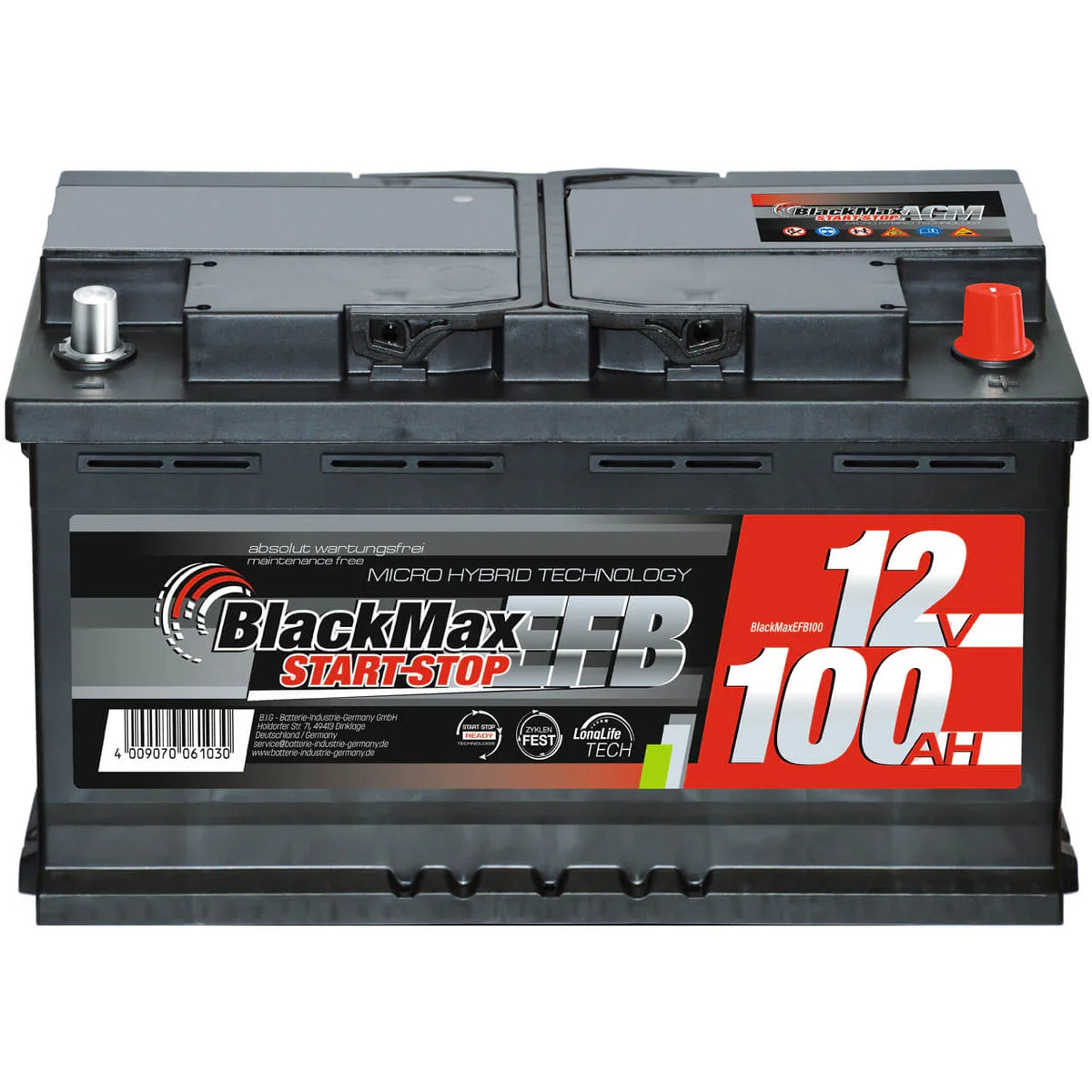 BlackMax Start-Stop EFB 12V 100Ah 1000A/EN Autobatterie