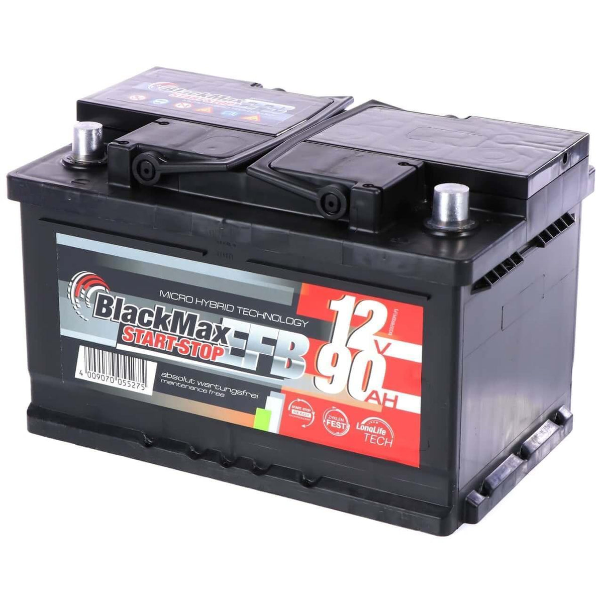 Autobatterie BlackMax Start-Stop EFB 12V 90Ah Seite rechts