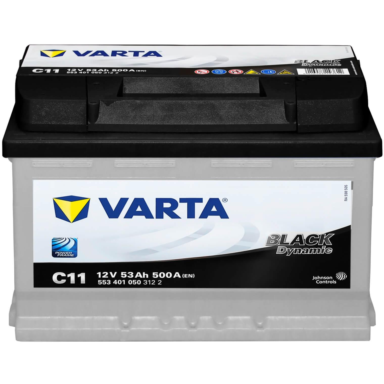 Autobatterie Varta Black Dynamic C11 12V 53Ah 5534010503122 Front