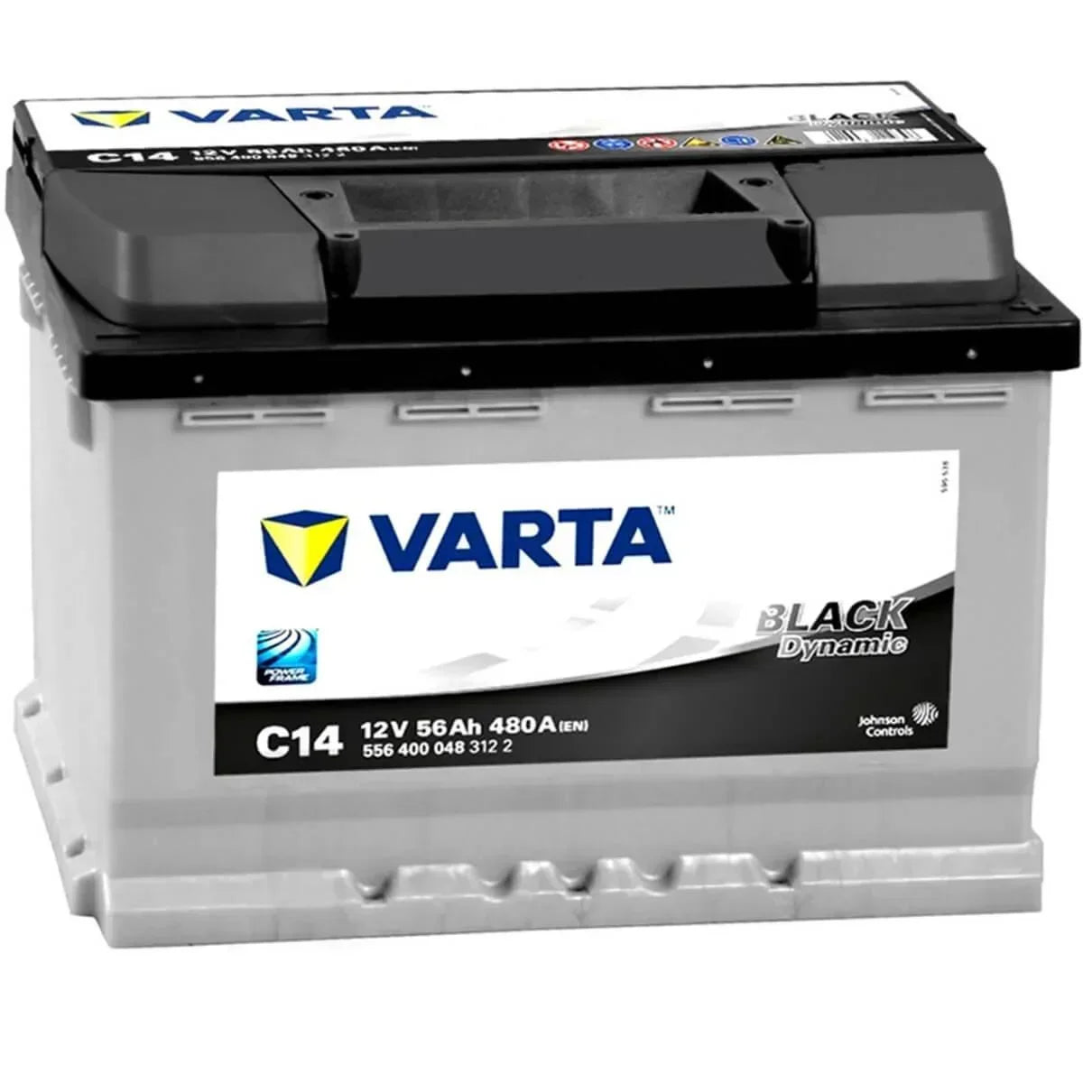 Autobatterie Varta Black Dynamic C14 12V 56Ah 5564000483122 Seite links