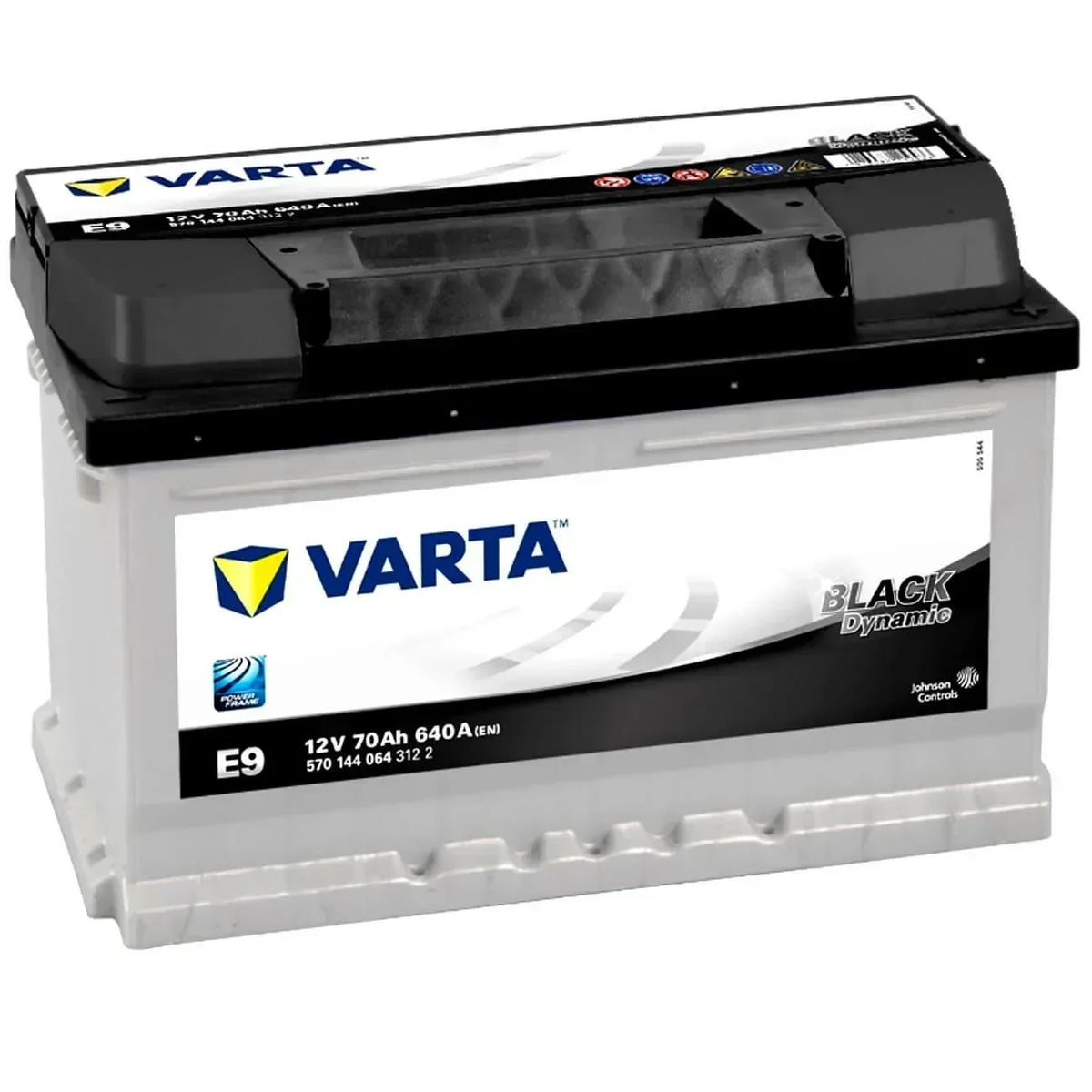 Autobatterie Varta Black Dynamic E9 12V 70Ah 5701440643122 Seite links