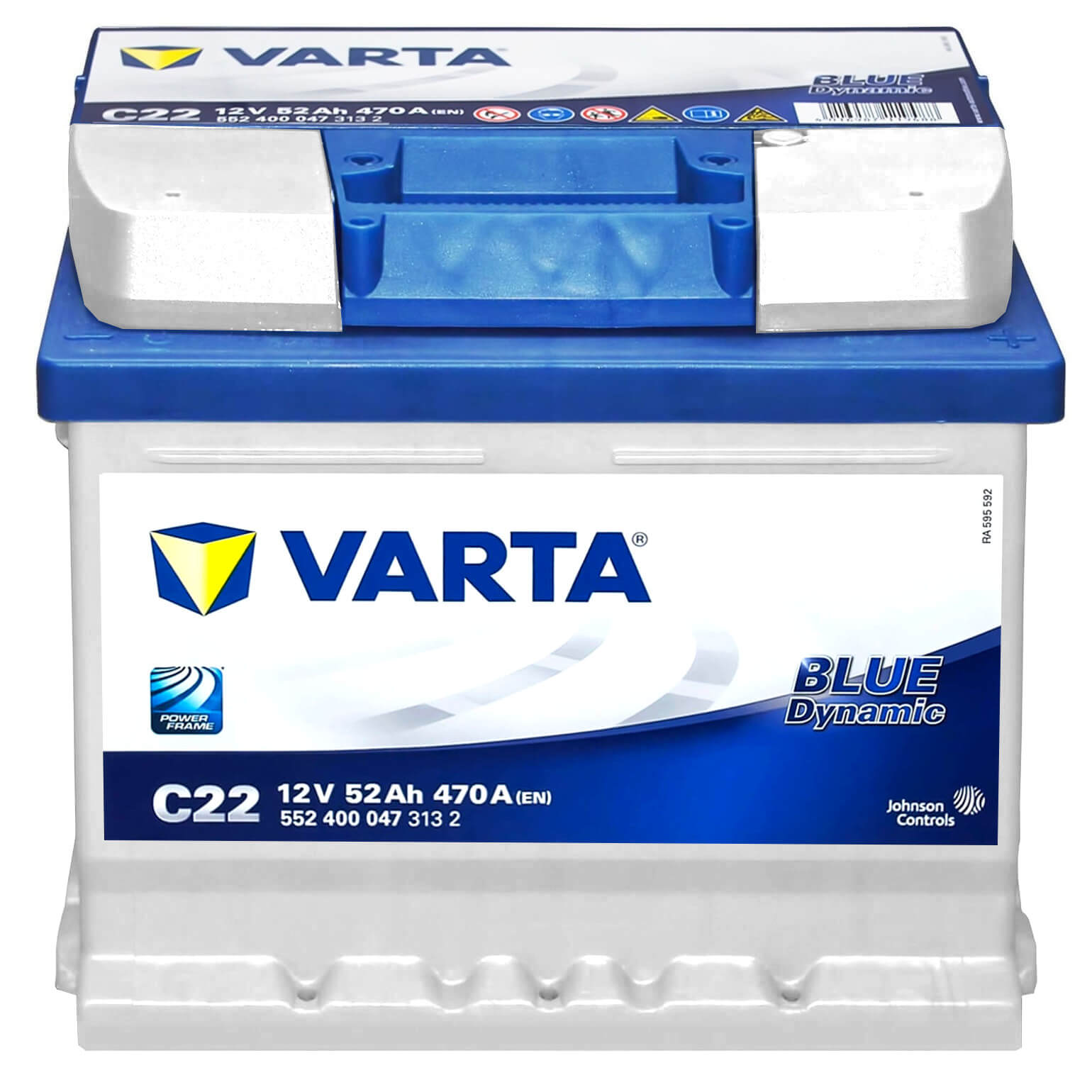 Autobatterie 12V 52Ah 470A Varta C22 Blue Dynamic 5524000473132