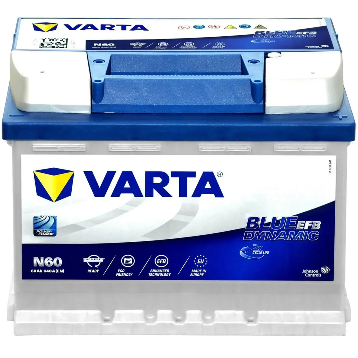 Autobatterie Varta Blue Dynamic EFB Start Stop N60 12V 60Ah 560500064D842 Front