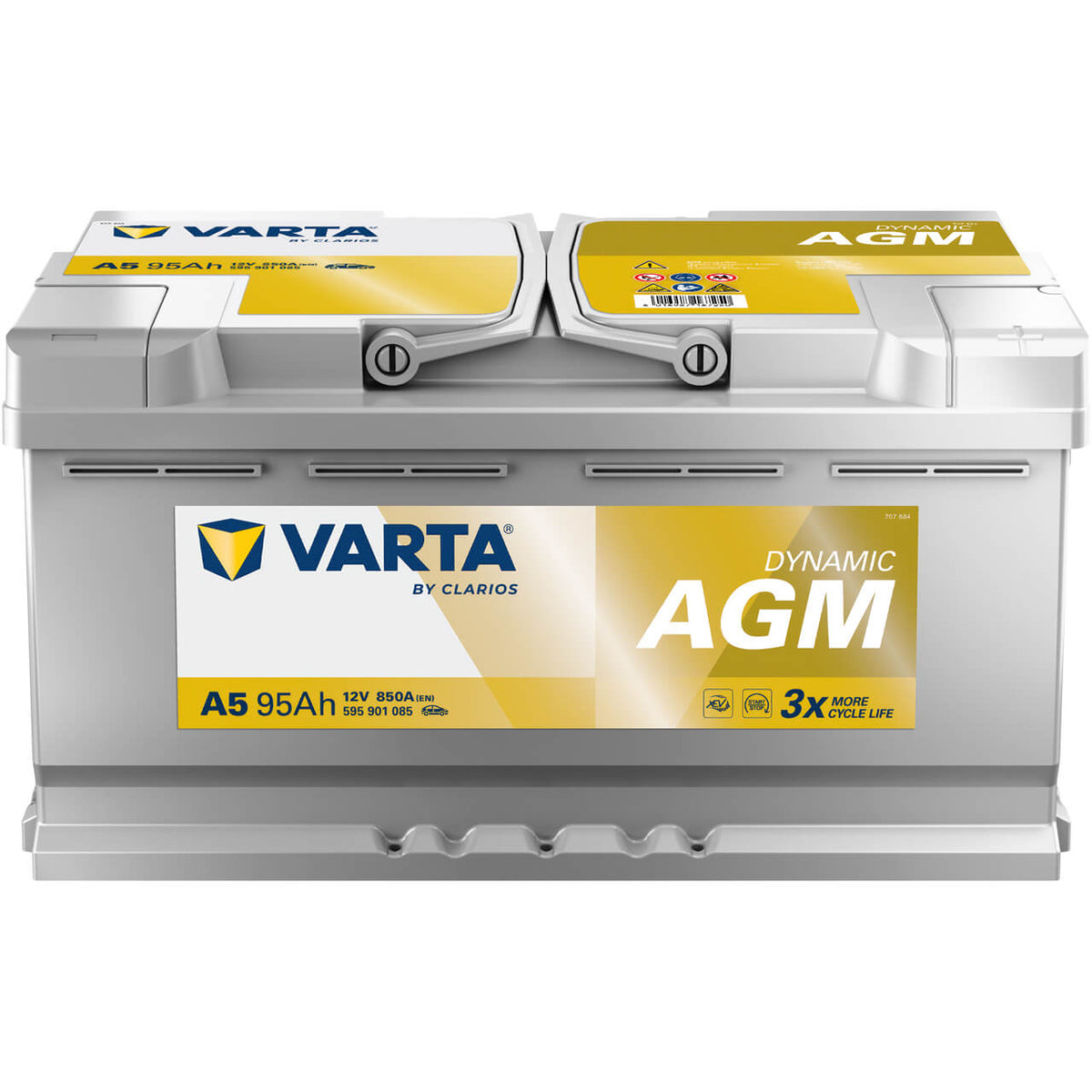 Varta A5 Dynamic AGM 12V 95Ah 850A/EN ersetzt Varta G14 Autobatterie
