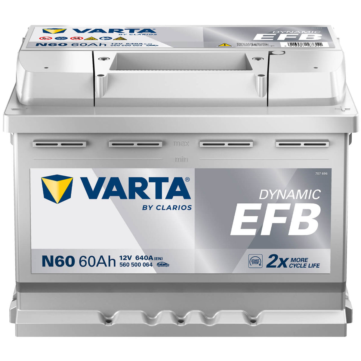 Autobatterie Varta Dynamic EFB Start Stop N60 12V 60Ah 560500064D842 Front