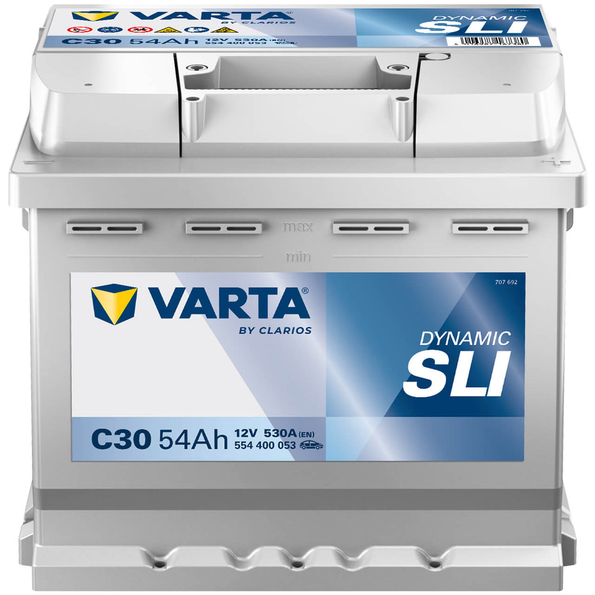Autobatterie Varta Dynamic SLI C30 12V 54Ah 5544000533162 Front