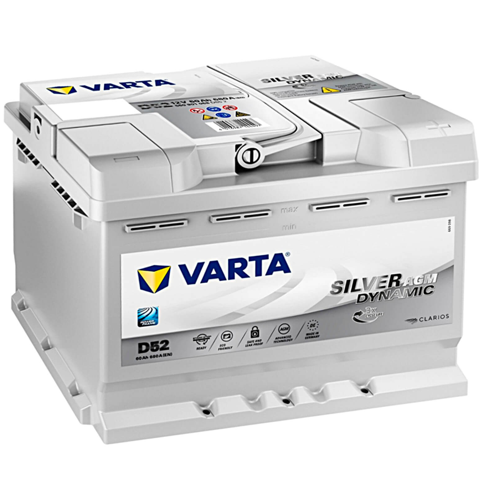 Varta D52 Silver Dynamic AGM 12V 60Ah Batterie 560901068