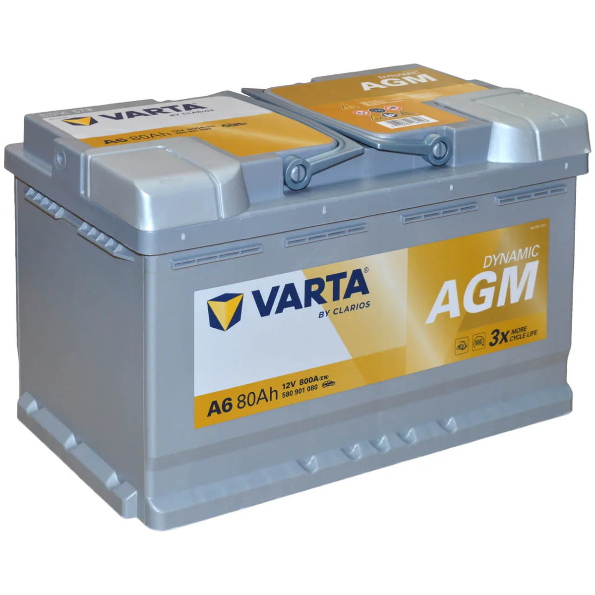 Varta A6 Silver Dynamic AGM 12V 80Ah 800A/EN ersetzt Varta F21 Autobatterie