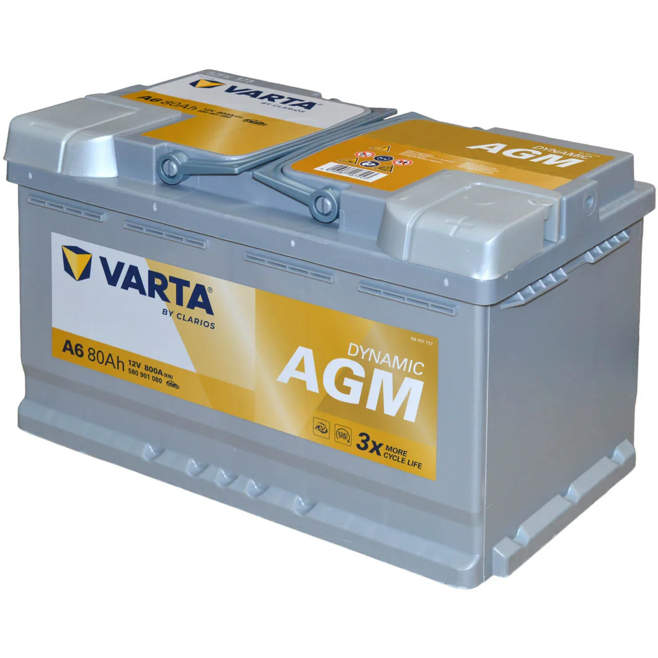Varta A6 Silver Dynamic AGM 12V 80Ah 800A/EN ersetzt Varta F21 Autobatterie