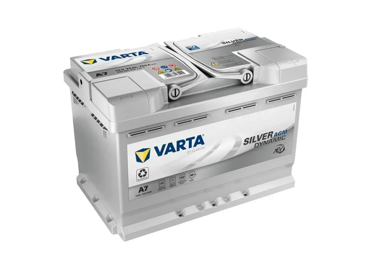 Autobatterie Varta Silver Dynamic AGM xEV Start Stop A7 12V 70Ah 570901076J382 Seite links