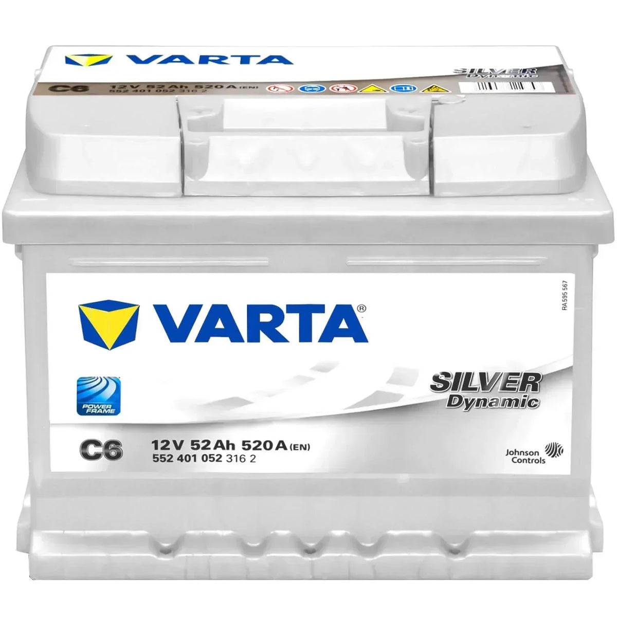 Autobatterie Varta Silver Dynamic C6 12V 52Ah 5524010523162 Front