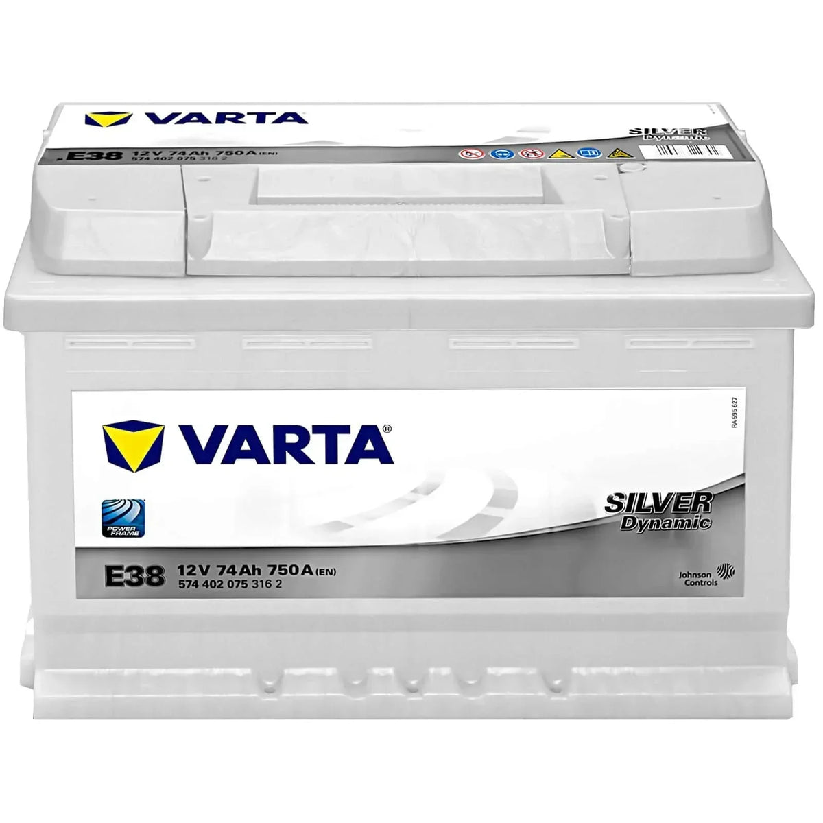Autobatterie Varta Silver Dynamic E38 12V 74Ah 5744020753162 Front