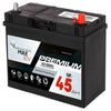 Bordnetzbatterie SilverMax EV A45-01 12V 45Ah Seite rechts
