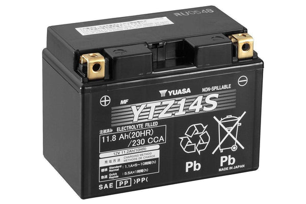 YUASA MF YTZ14S AGM 12V 12Ah 230A/EN Motorradbatterie