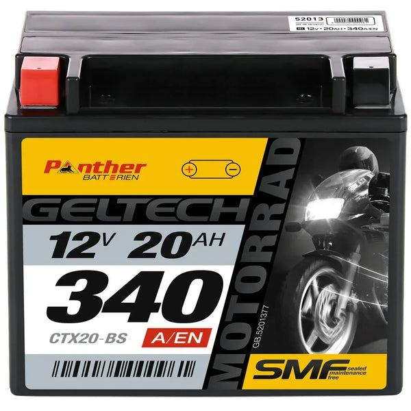Panther Motorrad CTX20-BS 52013 GEL 12V 20Ah 240A/EN Motorradbatterie