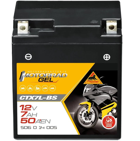 Panther Motorrad CTX7L-BS 50614 GEL 12V 7Ah 50A/EN Motorradbatterie