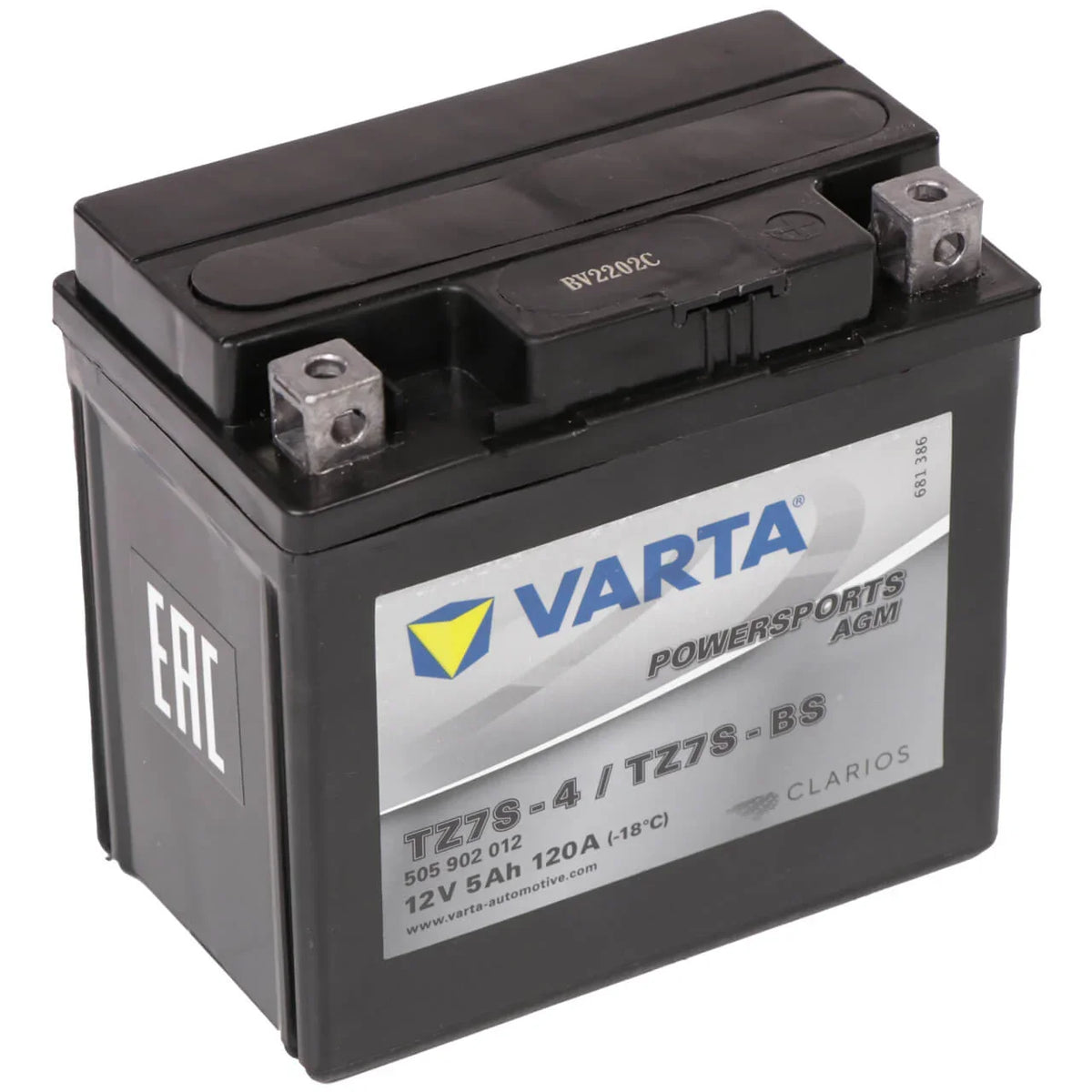 Varta Powersports 505902 AGM 12V 5Ah 120A Motorradbatterie