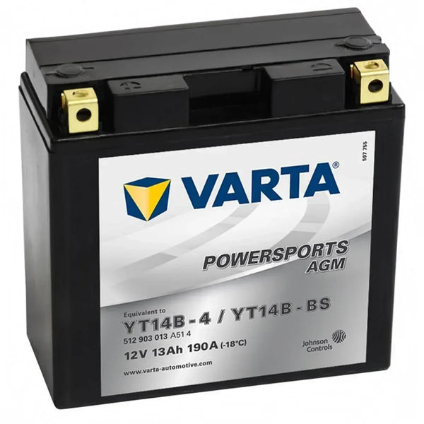 Varta Powersports 512903 AGM 12V 12Ah 190A Motorradbatterie