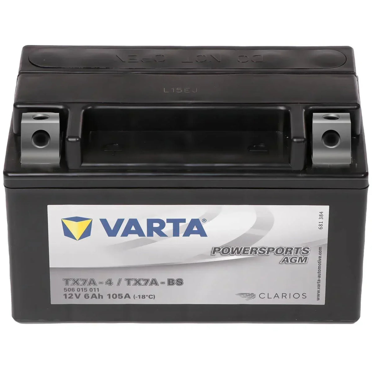 Motorradbatterie Varta Powersports AGM YTX7A-BS 50615 12V 6Ah Front