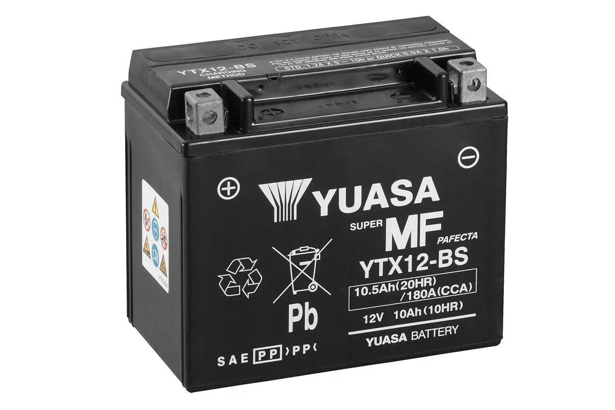 AGM Motorradbatterie YUASA Super MF YTX12-BS 51012 12V 10Ah Front