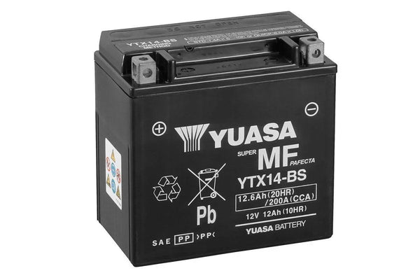 YUASA MF YTX14-BS AGM 12V 12Ah 200A/EN Motorradbatterie
