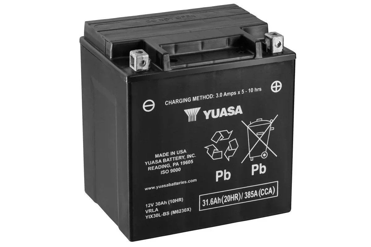 AGM Motorradbatterie YUASA YIX30L-BS 12V 30Ah Front