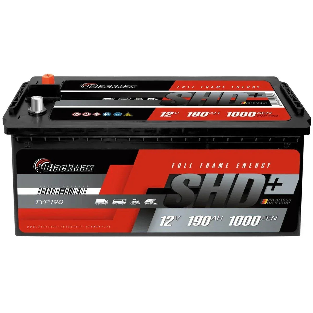 Nutzfahrzeugbatterie BlackMax SHD 12V 190Ah Front