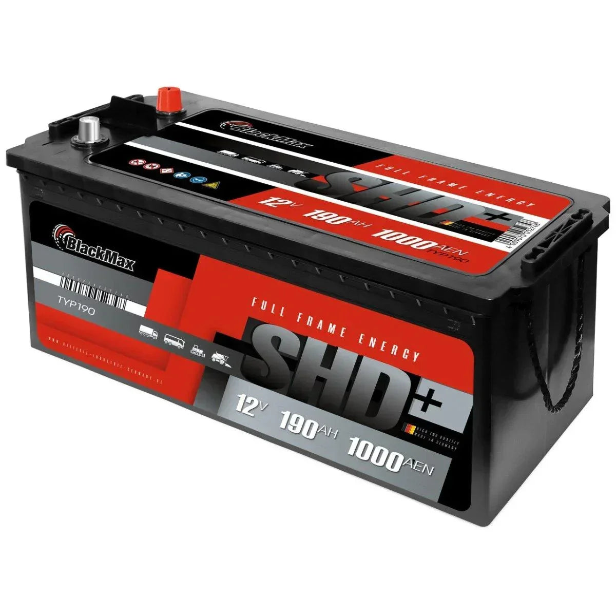 Nutzfahrzeugbatterie BlackMax SHD 12V 190Ah Seite rechts