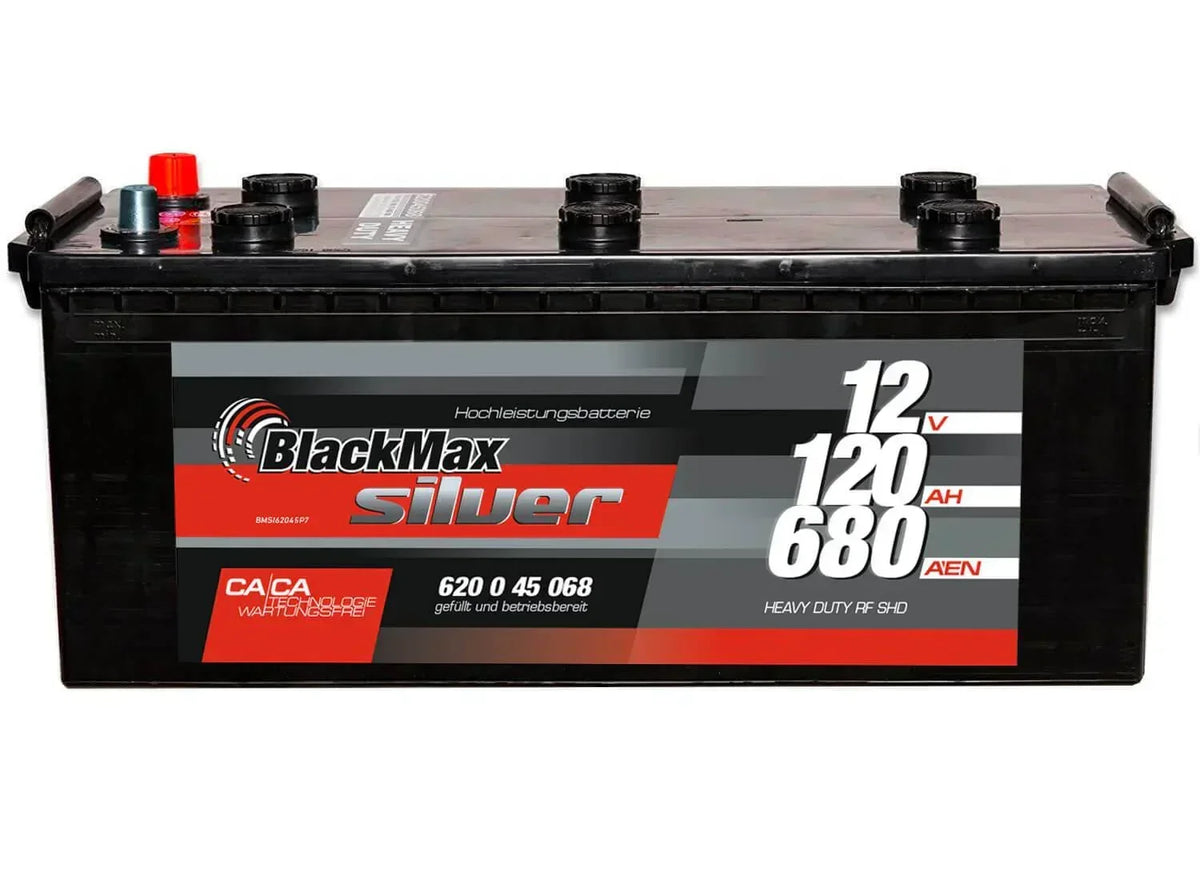 Nutzfahrzeugbatterie Natoblock BlackMax Silver 62045 12V 120Ah Front
