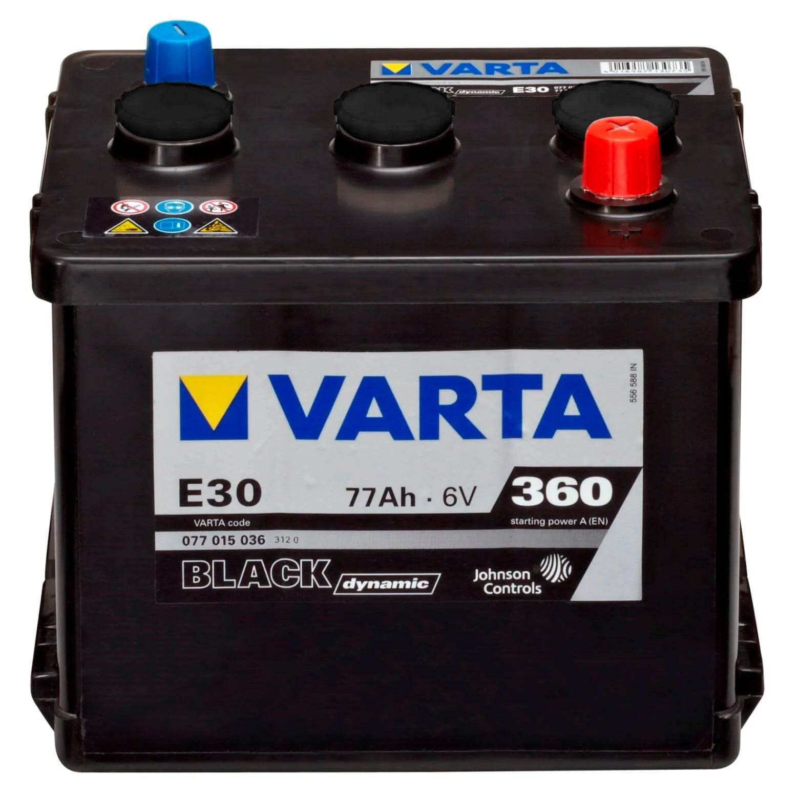 Oldtimer-Batterie 6V 77Ah 360A Varta E30 Black Dynamic 77015036