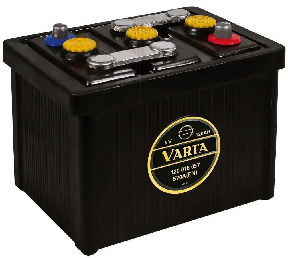 Oldtimer Autobatterie Varta Classic 12018 6V 120Ah Seite links