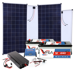 BIG Power Grid Solaranlage 24V 3000W Inverter + 2x 360W Panel Polykristallin + Victron Smart Solar MPPT 100/30