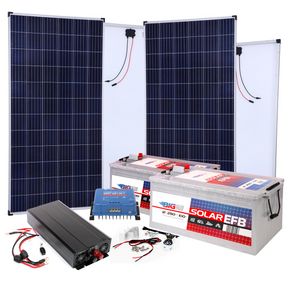 BIG Power Grid Solaranlage 24V 3000W Inverter + 2x 360W Panel Polykristallin + Victron Smart Solar MPPT 100/30