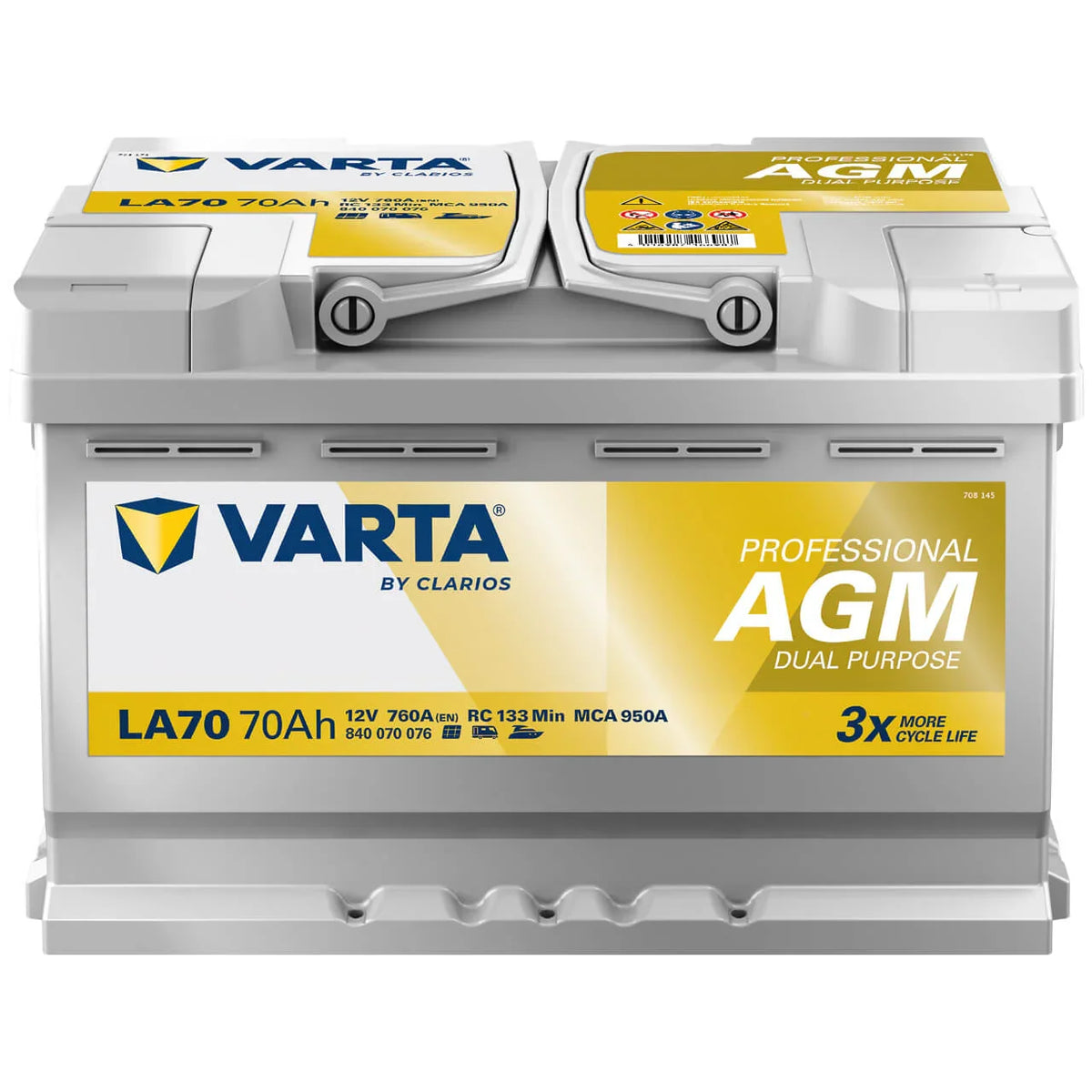 Varta LA70 Professional AGM 12V 70Ah 760A/EN Starter- und Versorgerbatterie